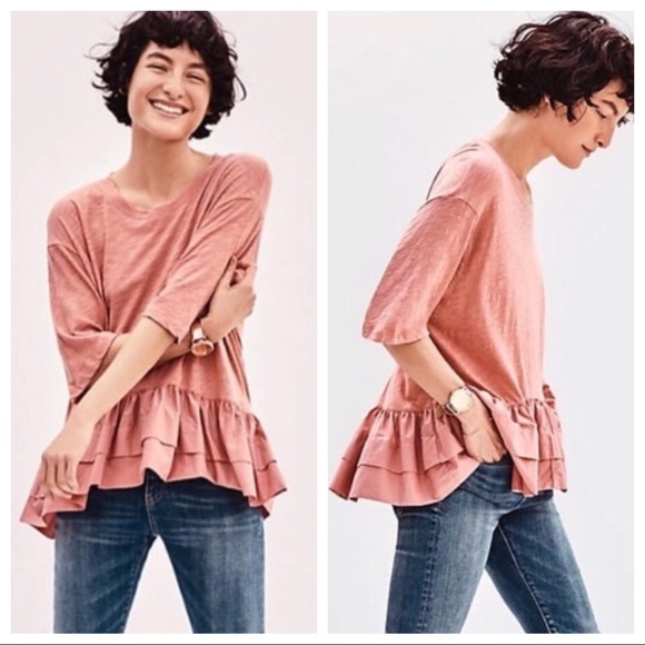 Anthropologie Tops - Anthro Akemi & Kin Rose Cascade Ruffle Top  XS NWT